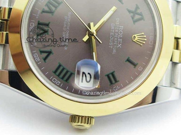 AAA Replica Watches SS A DateJust Version Edition II BP 3606 Bracelet Colorful 41mm Dial YG Jubilee Best Maker On Gray New Roman 0105